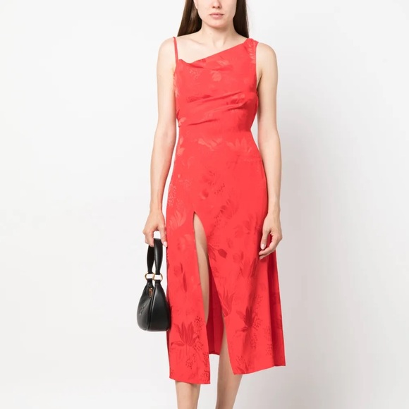 NWT For Love And Lemons lana jacquard-pattern midi dress SZ large - Picture 1 of 3